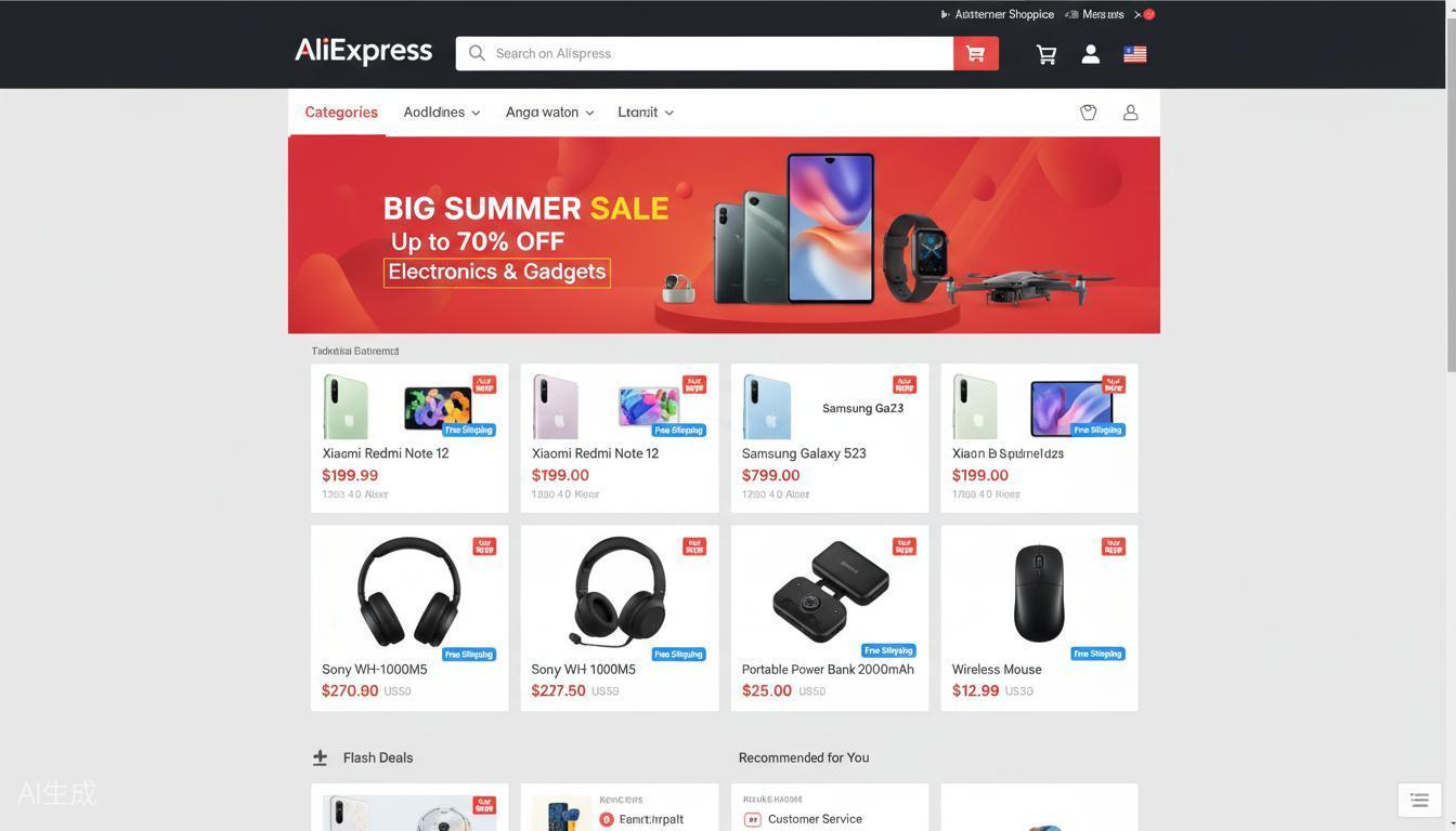 AliExpress website homepage screenshot