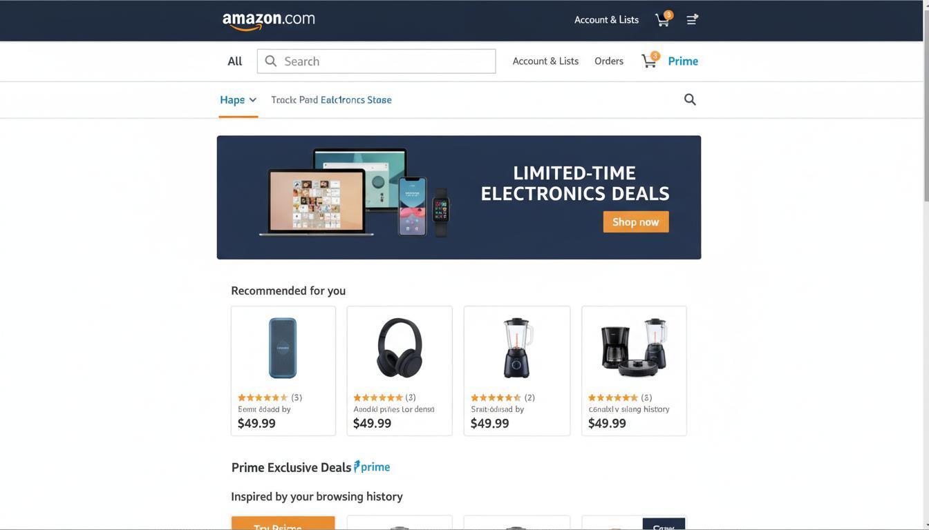 Amazon website homepage screenshot