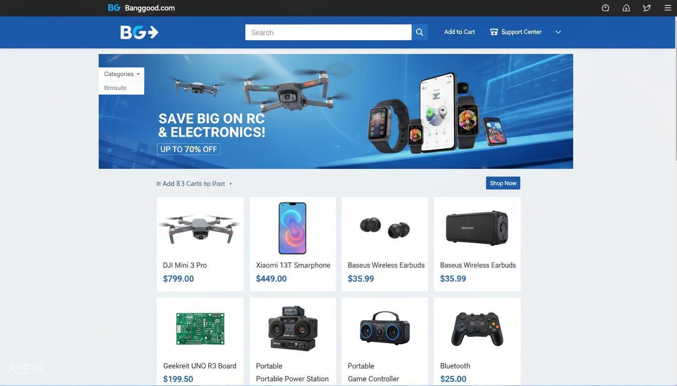 Banggood website homepage screenshot