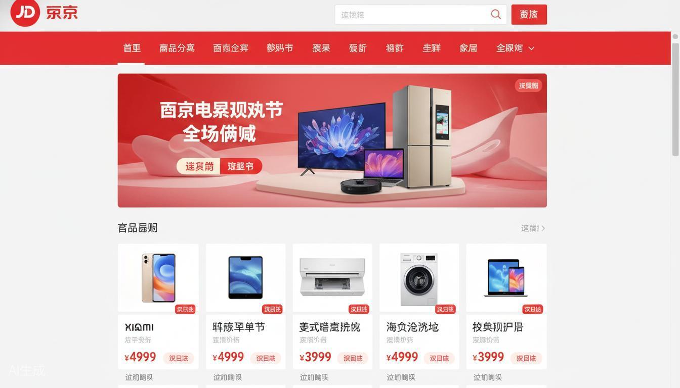 JD.com website homepage screenshot
